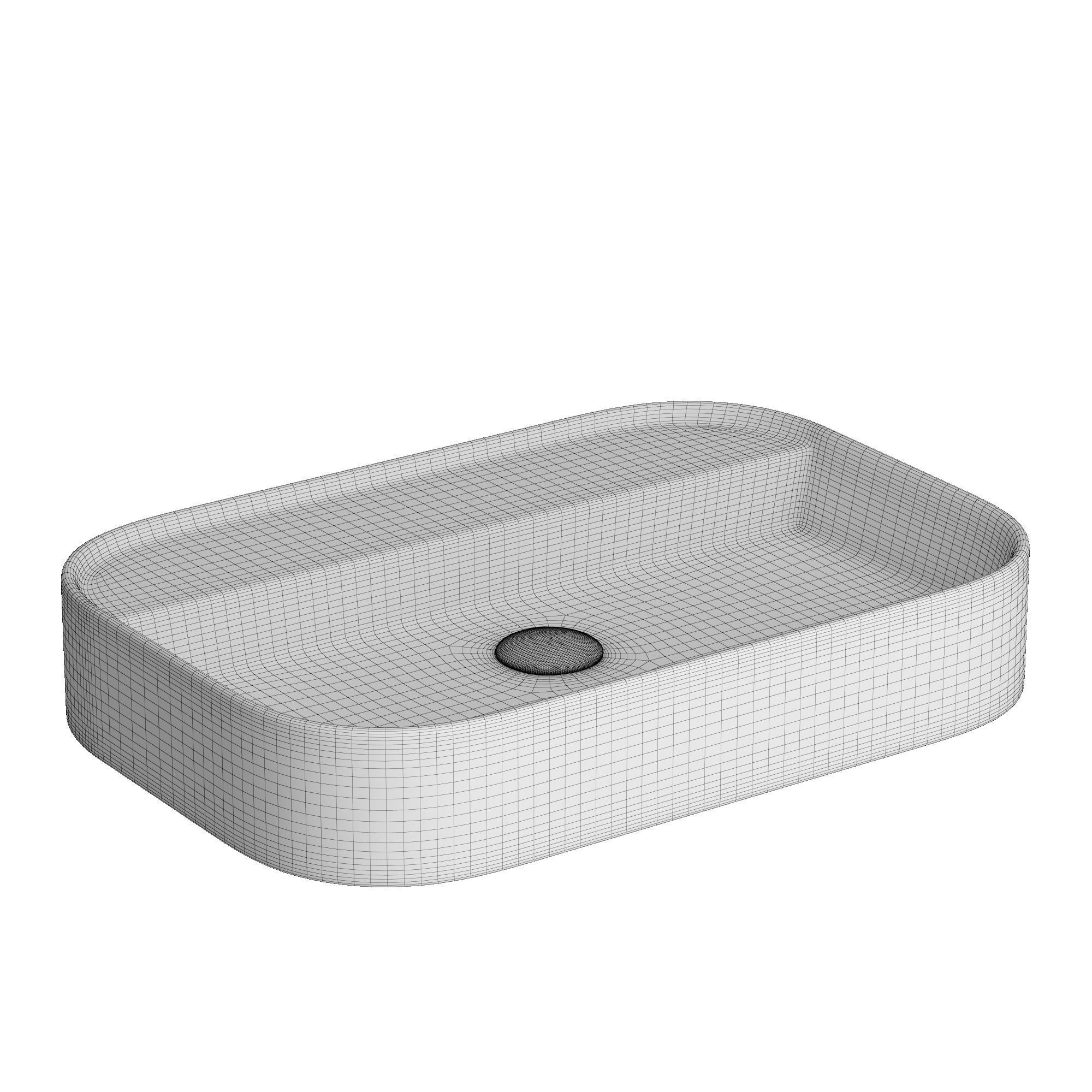 Wall Hung Rounded Rectangle Wash Basin Modeled in 3ds max 3D model_6