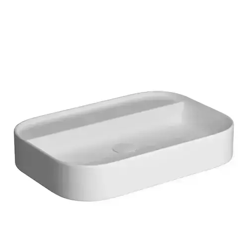Wall Hung Rounded Rectangle Wash Basin  Modeled in 3ds max 