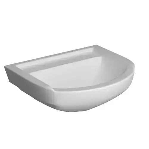 Wall Hung Half Round Wash Basin 3D model Modeled in 3ds max 
