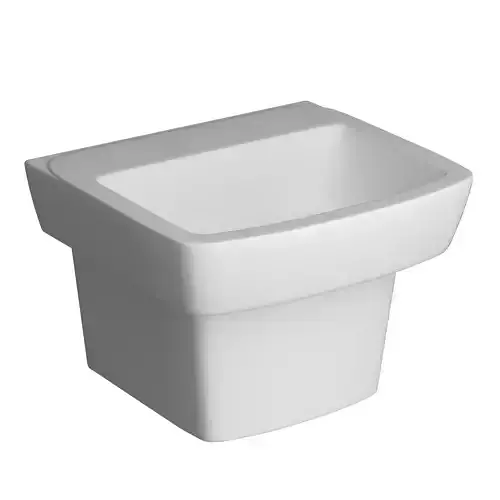 Wall Hung Rectangle Wash Basin 3D model Modeled in 3ds max