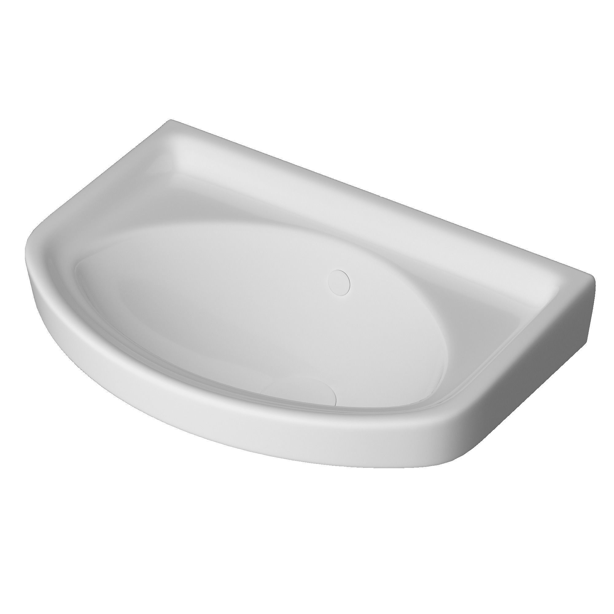 Wall Hung Rectangle Wash Basin 3D model Modeled in 3ds max 3D model_3