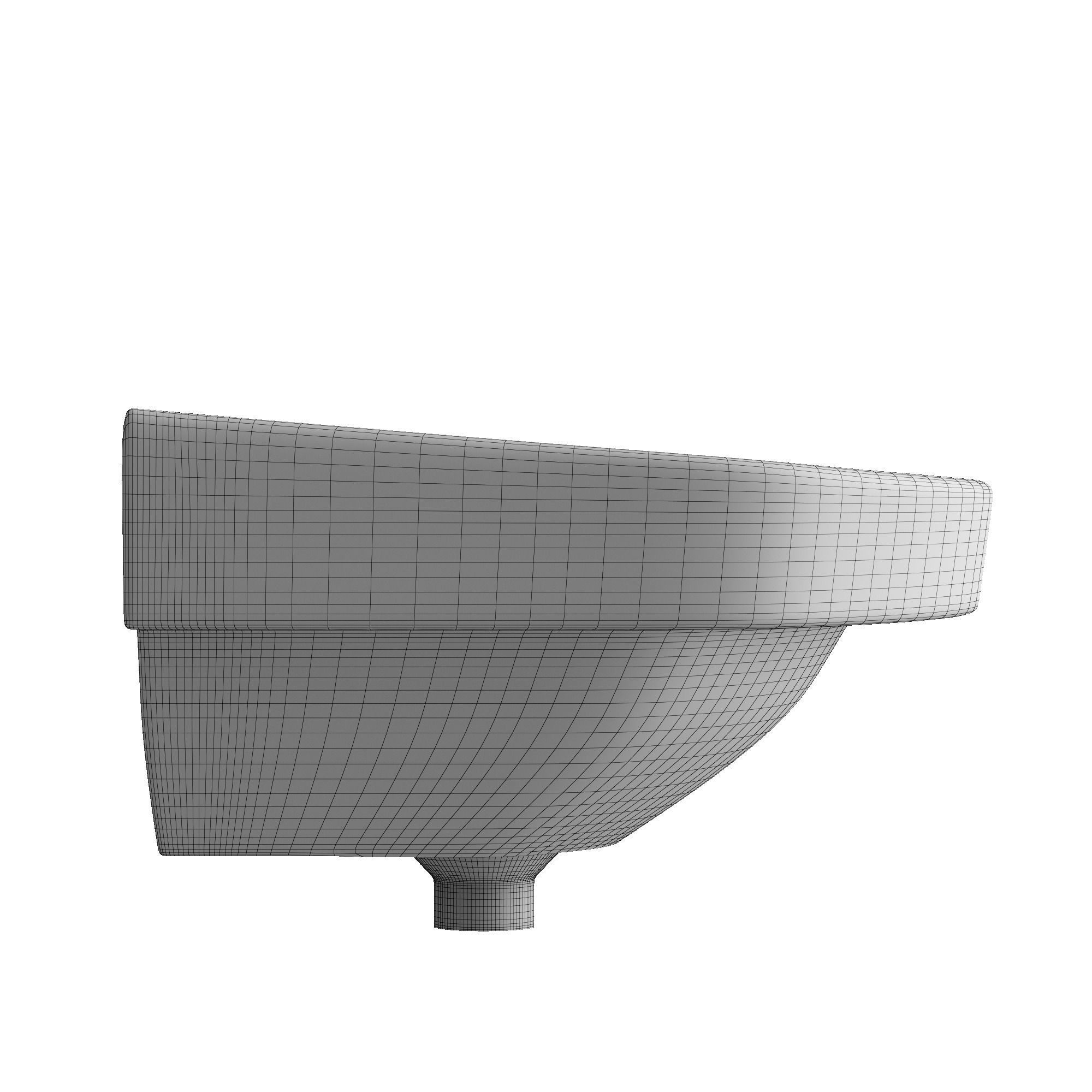 Wall Hung Rectangle Wash Basin 3D model Modeled in 3ds max 3D model_7