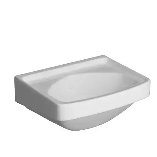 Wall Hung Rectangle Wash Basin 3D model Modeled in 3ds max 