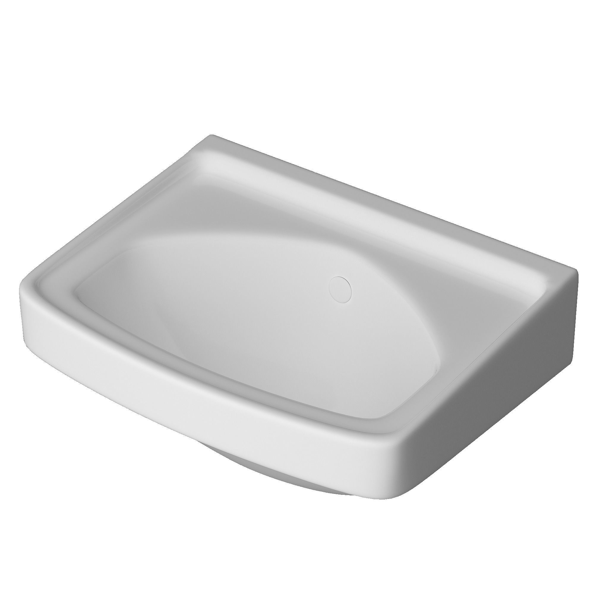 Wall Hung Rectangle Wash Basin 3D model Modeled in 3ds max 3D model_3