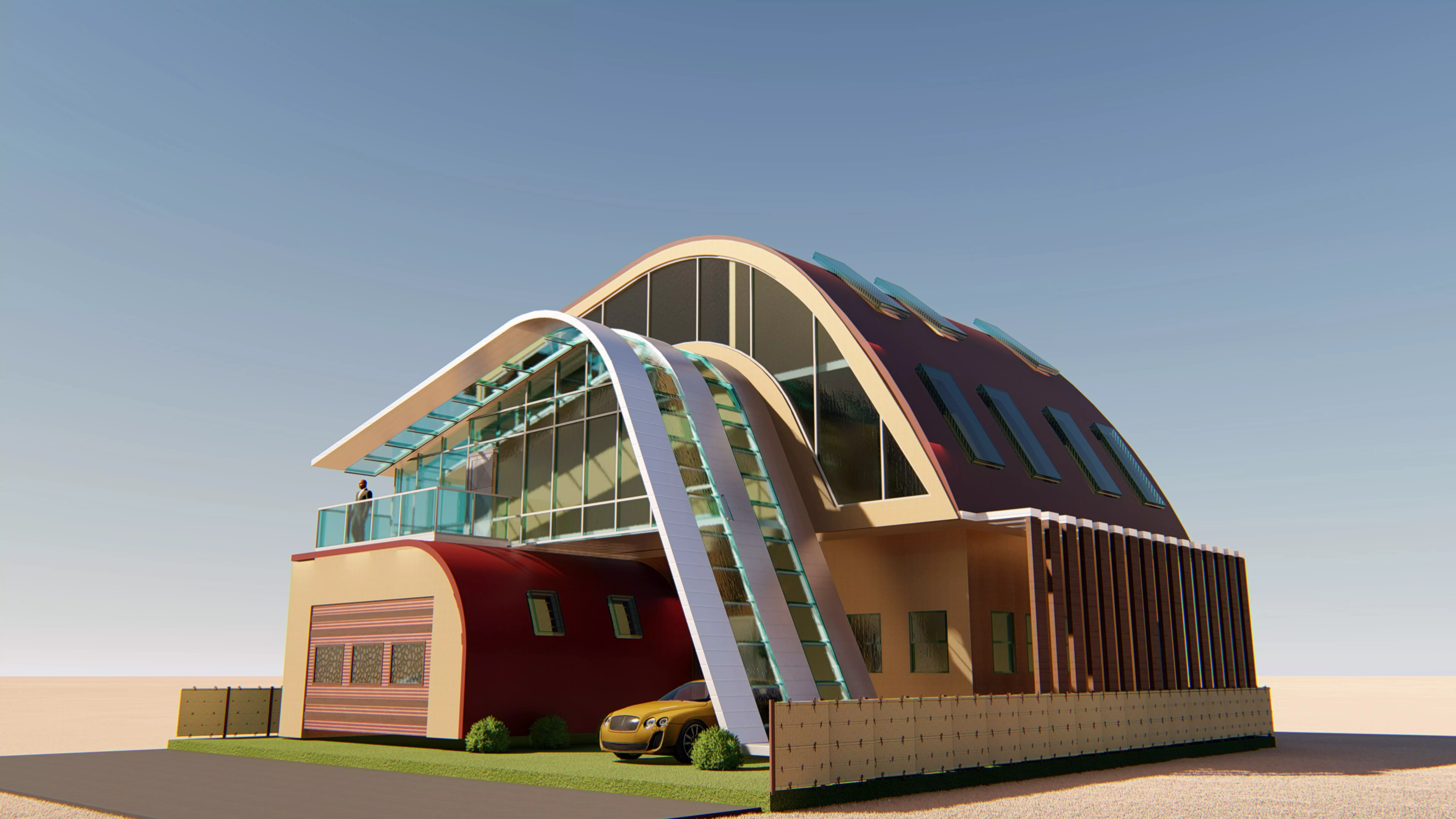 4 BHK VILLA CONCRETE SHELL Low-poly 3D model