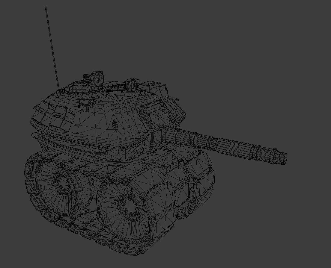 Tonk tank Low-poly 3D model_7