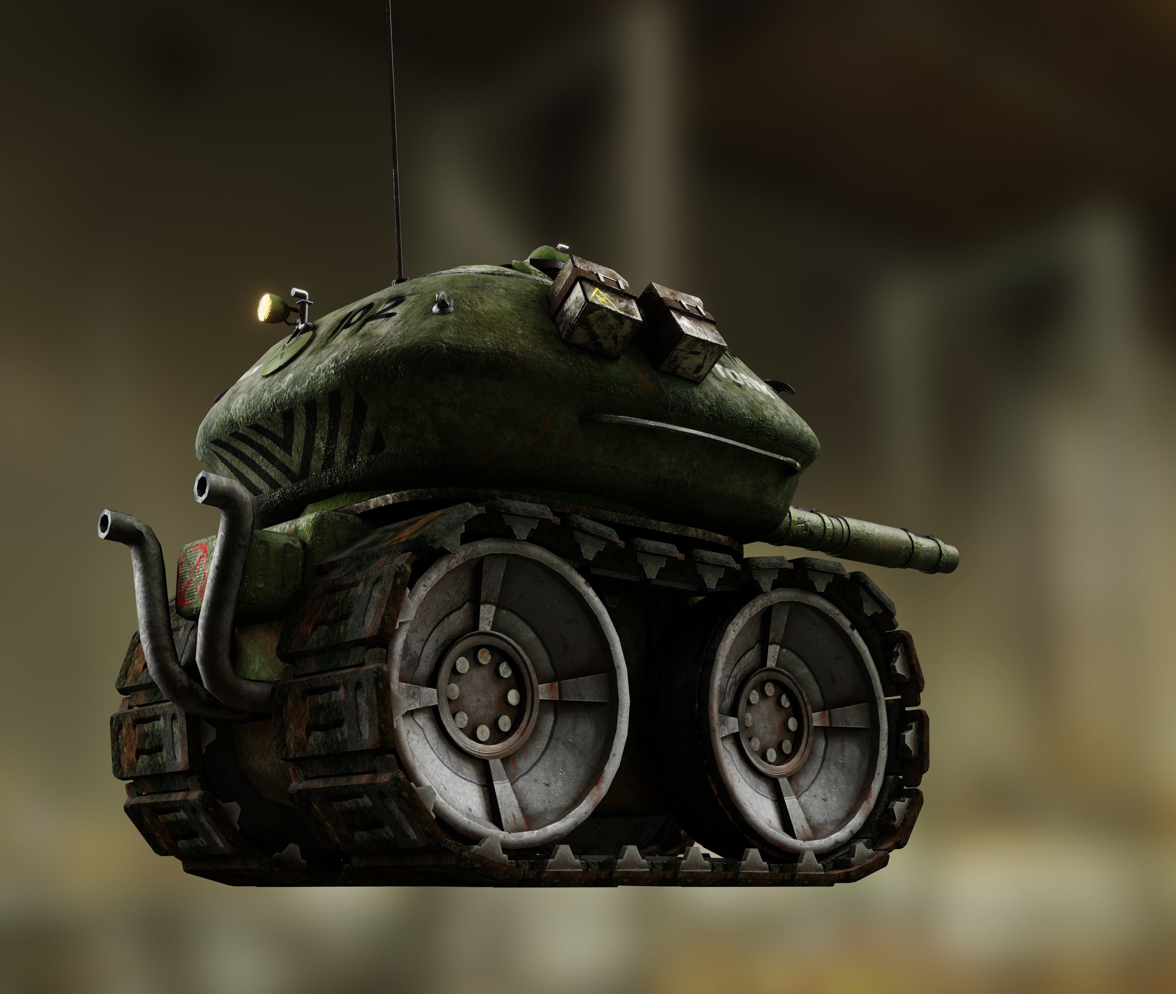 Tonk tank Low-poly 3D model_5