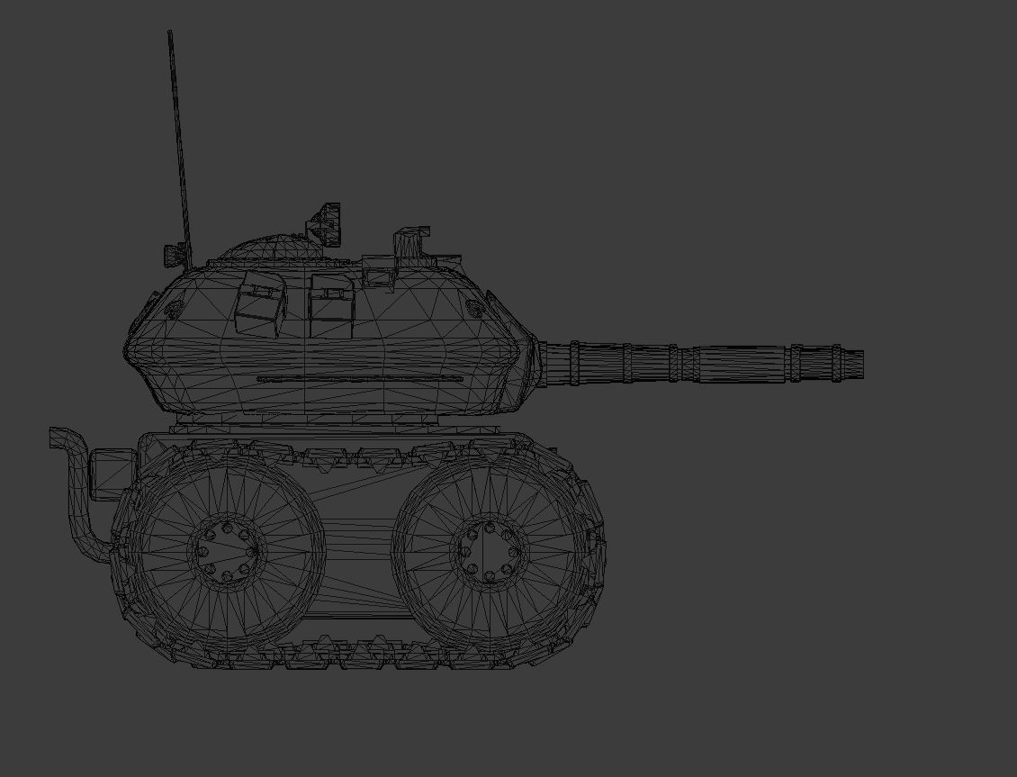 Tonk tank Low-poly 3D model_9