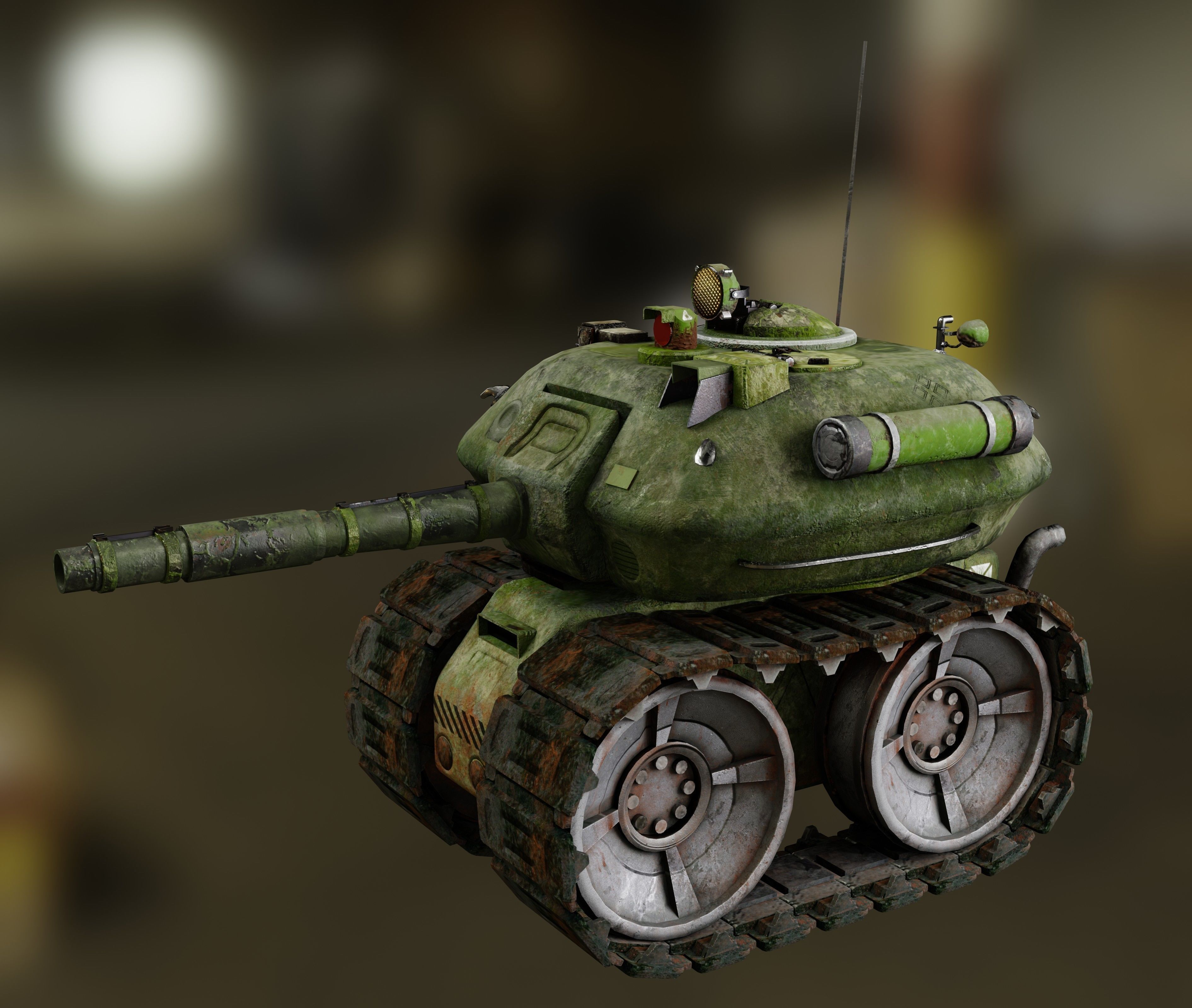 Tonk tank Low-poly 3D model_1