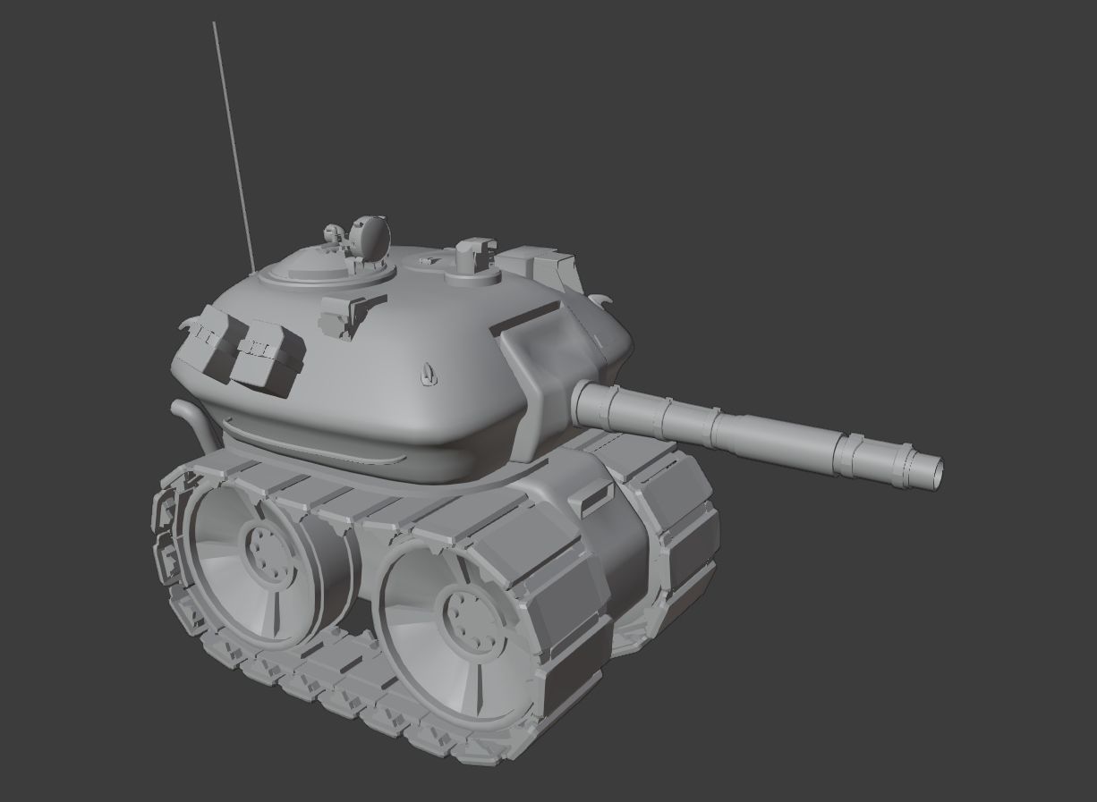 Tonk tank Low-poly 3D model_6