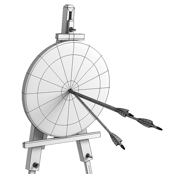 Target with arrows in the center 3D model_4