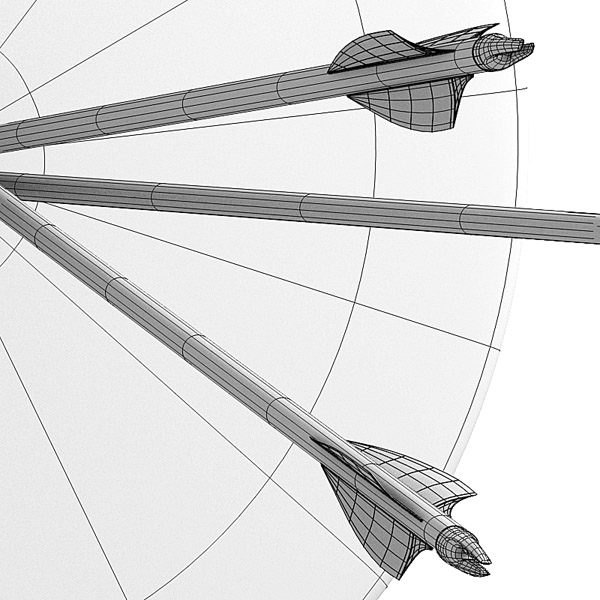 Target with arrows in the center 3D model_5