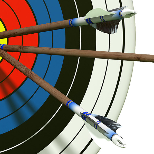 Target with arrows in the center 3D model_3