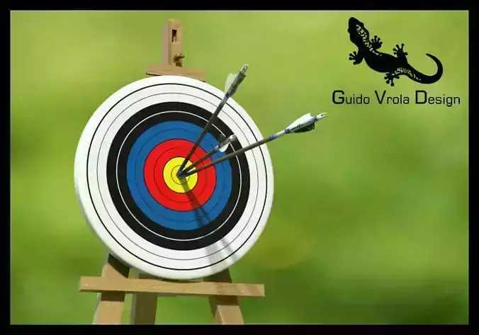 Target with arrows in the center 3D model