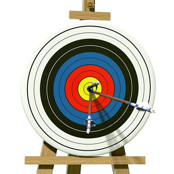 Target with arrows in the center 3D model_1