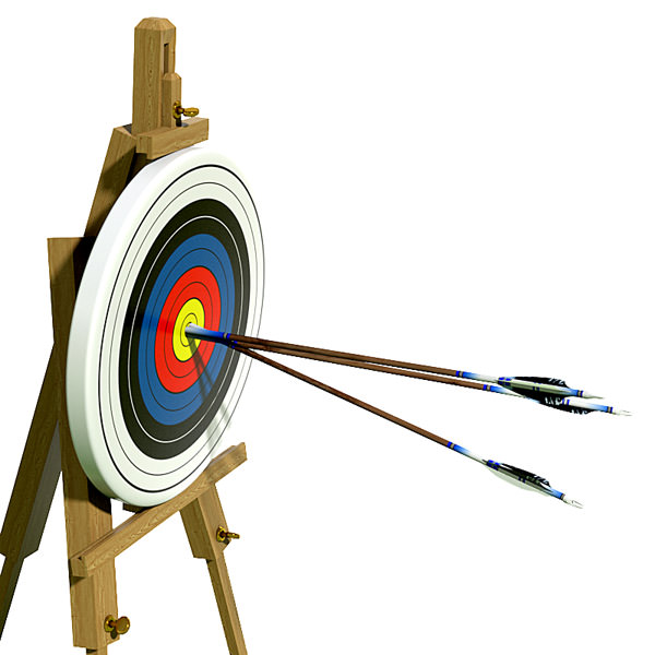 Target with arrows in the center 3D model_2