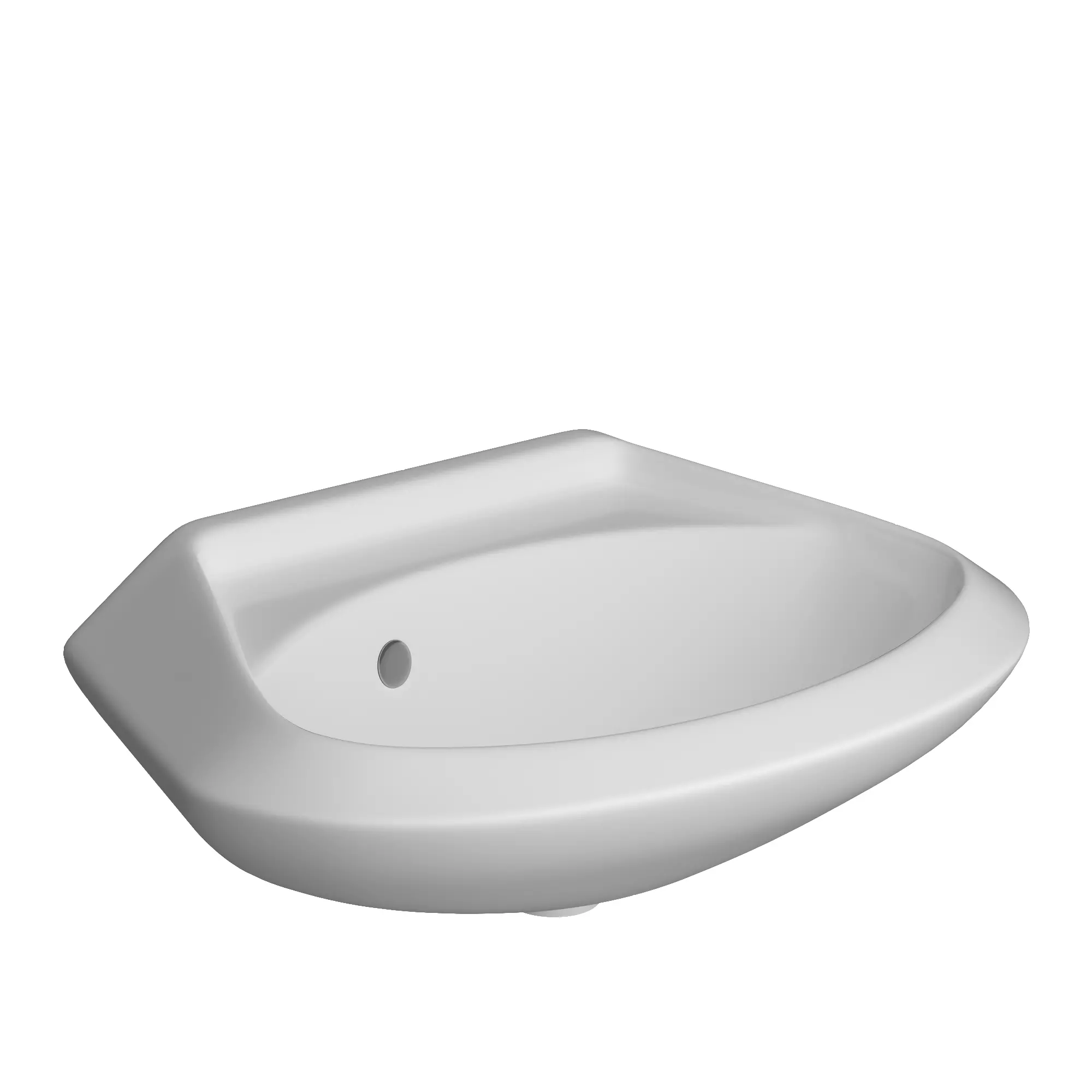 Wall Hung Half Round Wash Basin 3D model Modeled in 3ds max 3D model_0