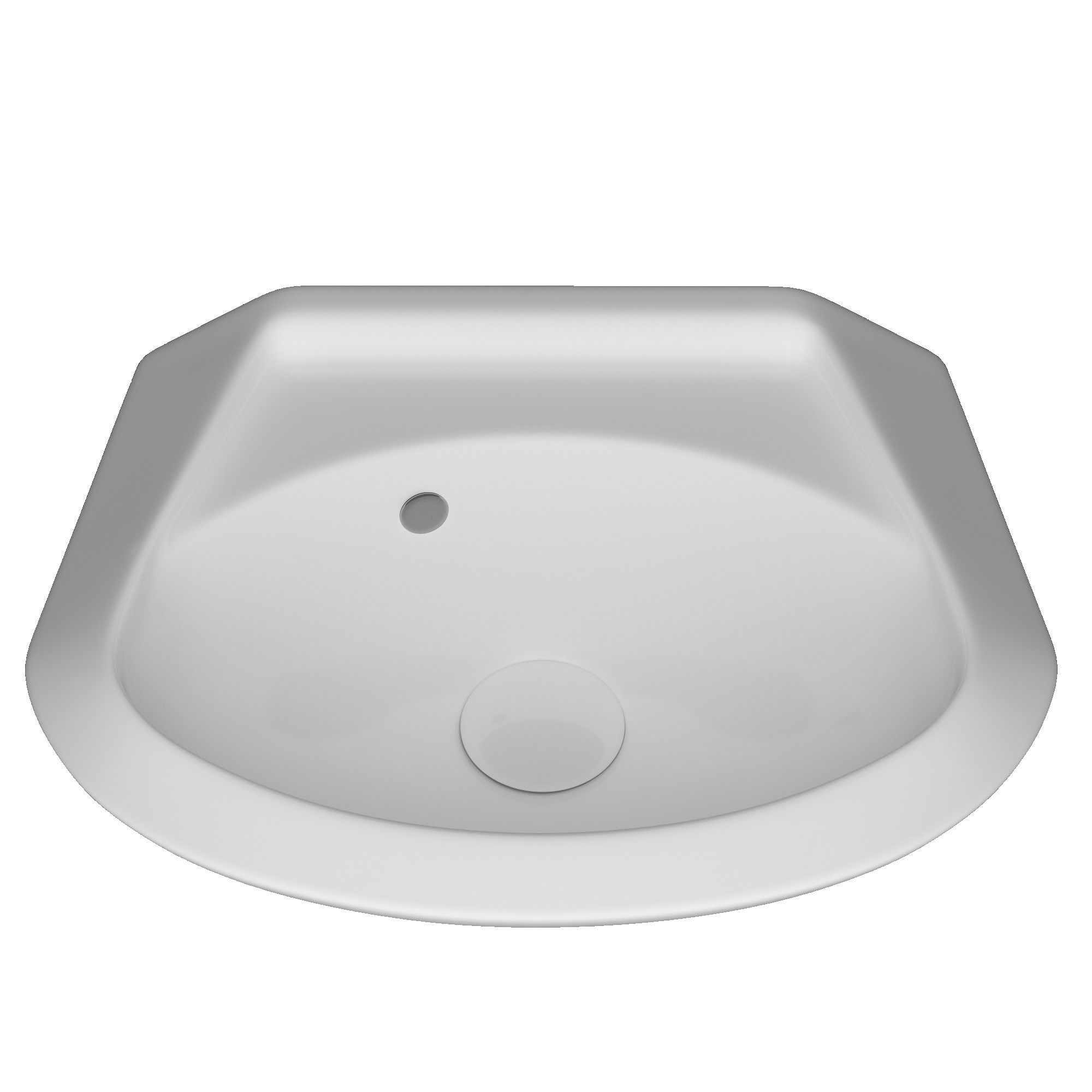 Wall Hung Half Round Wash Basin 3D model Modeled in 3ds max 3D model_4