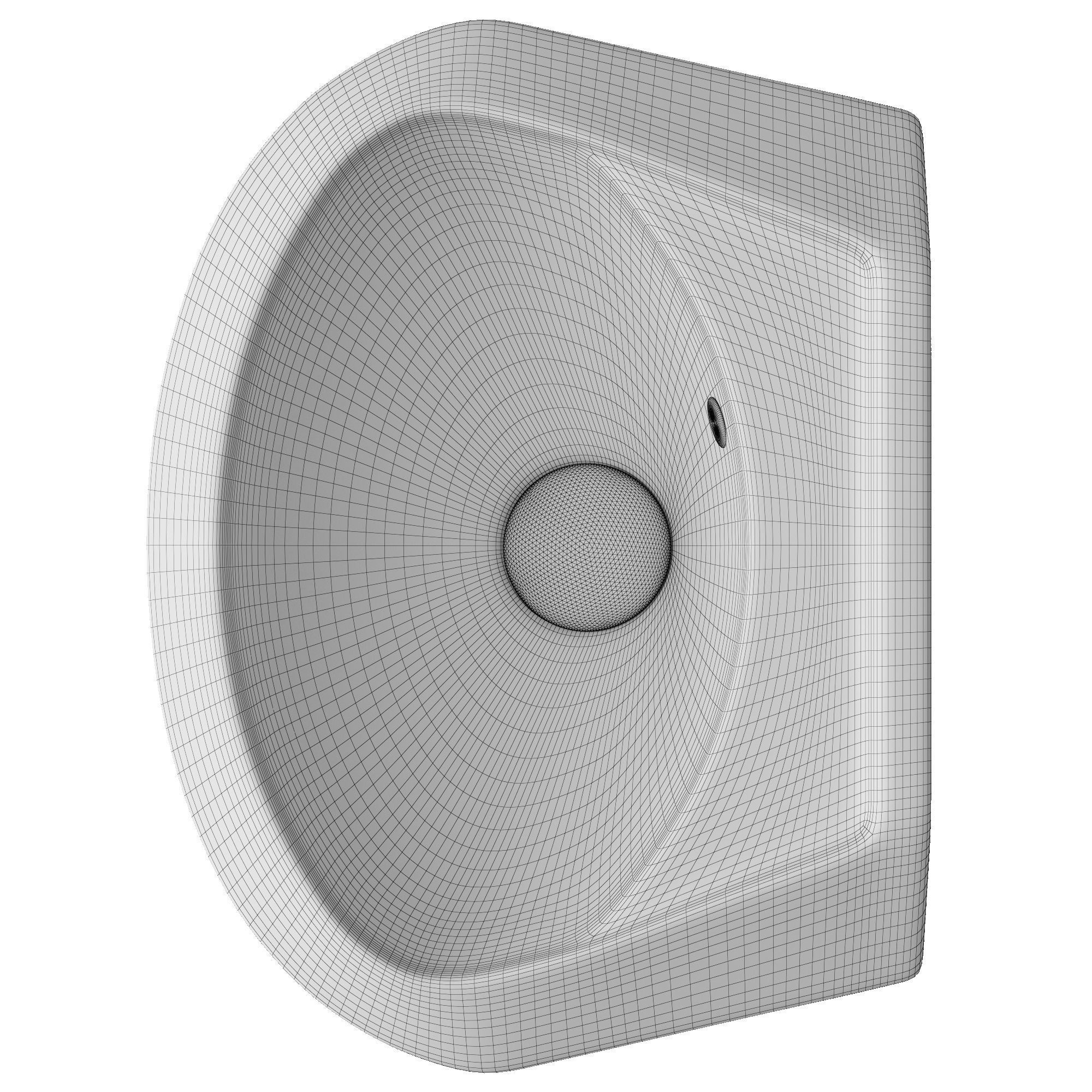 Wall Hung Half Round Wash Basin 3D model Modeled in 3ds max 3D model_8