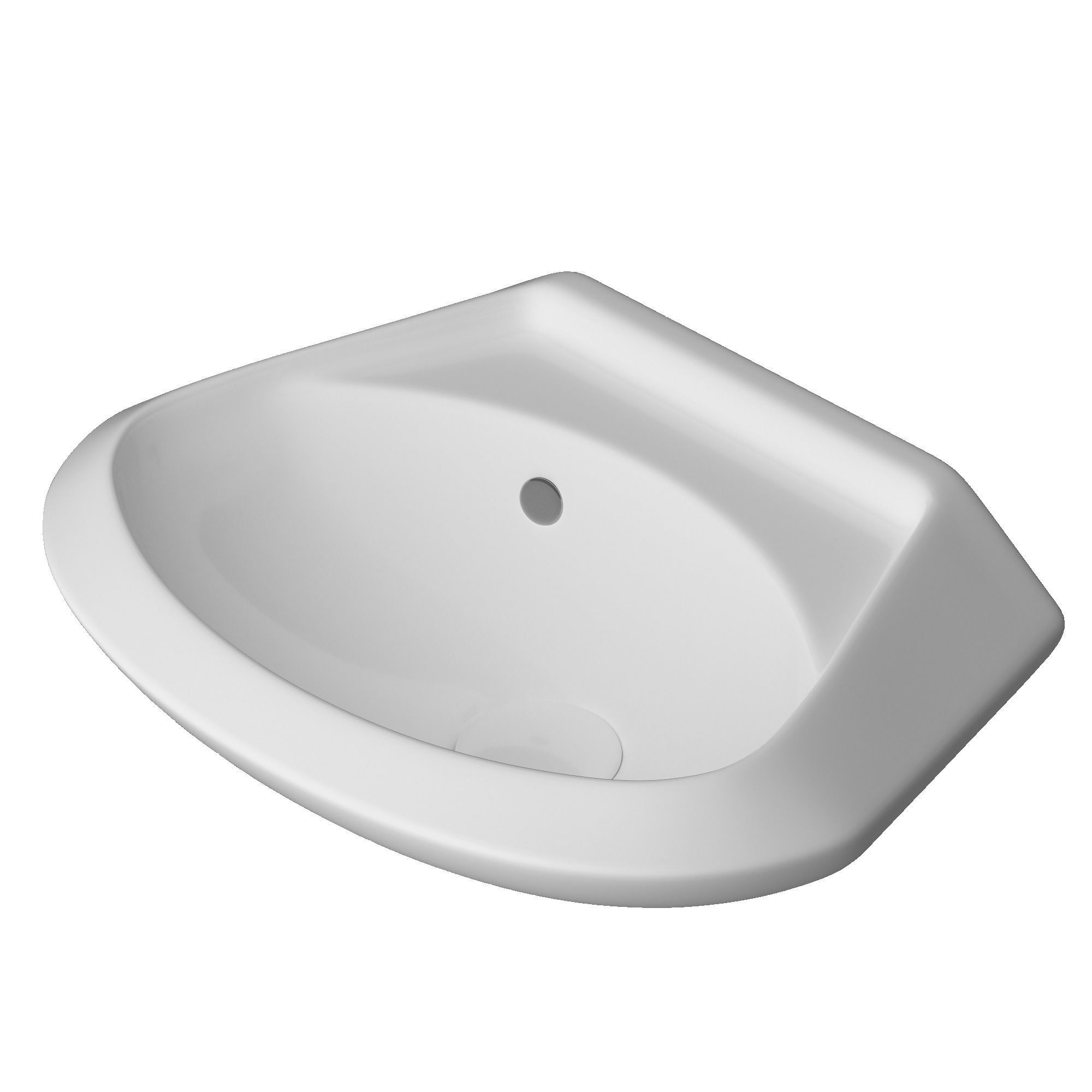 Wall Hung Half Round Wash Basin 3D model Modeled in 3ds max 3D model_3