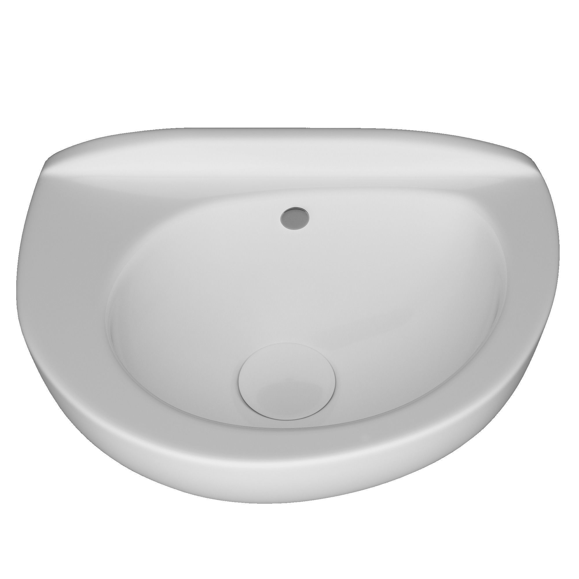 Wall Hung Half Round Wash Basin 3D model Modeled in 3ds max 3D model_4