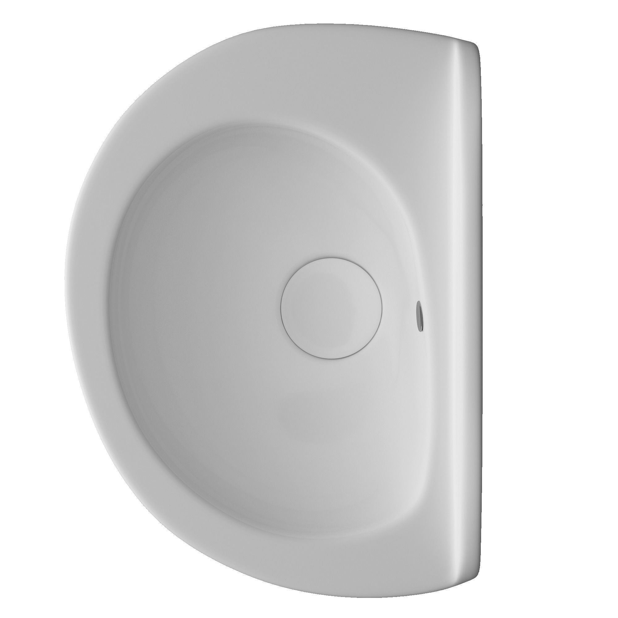 Wall Hung Half Round Wash Basin 3D model Modeled in 3ds max 3D model_2