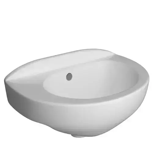 Wall Hung Half Round Wash Basin 3D model Modeled in 3ds max