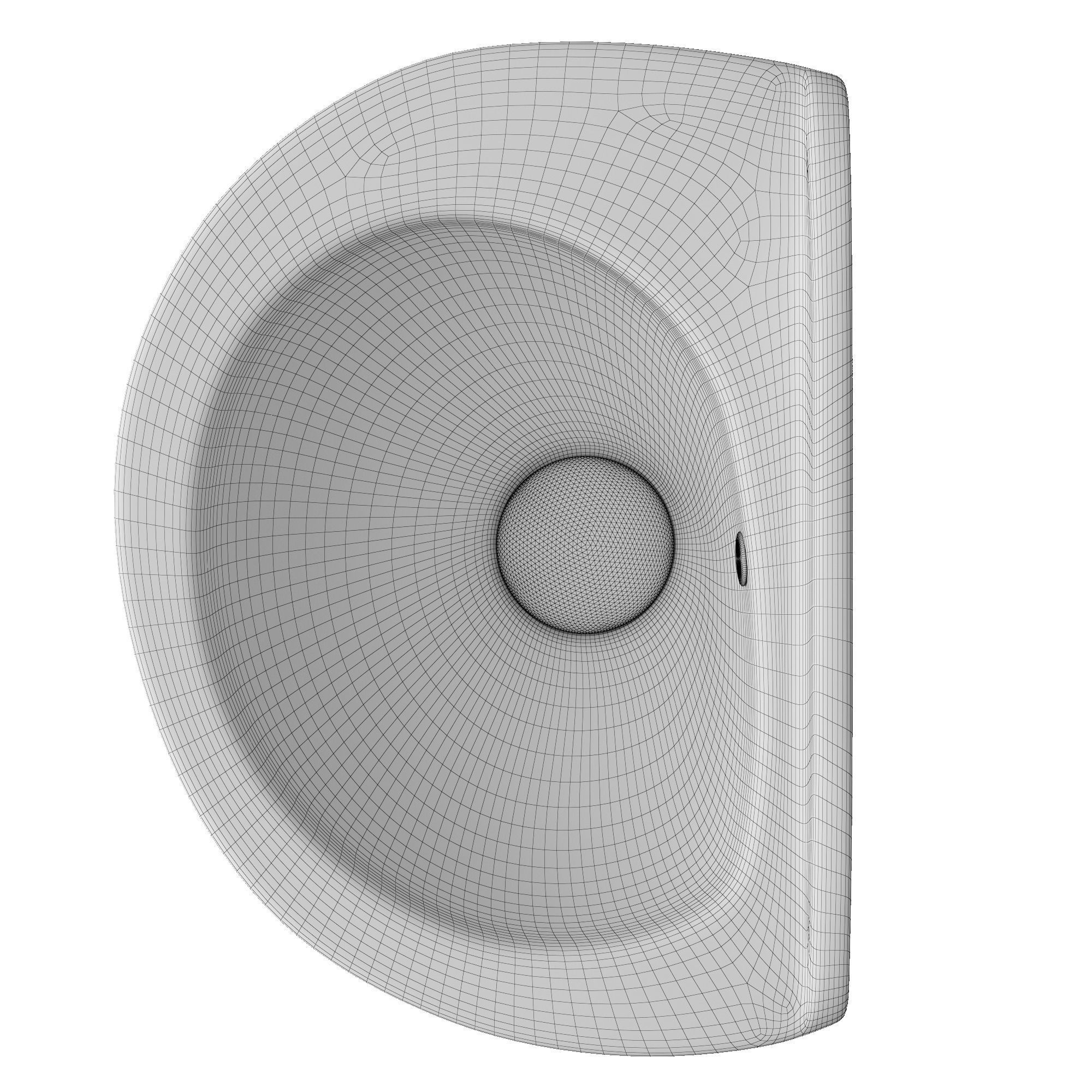 Wall Hung Half Round Wash Basin 3D model Modeled in 3ds max 3D model_8