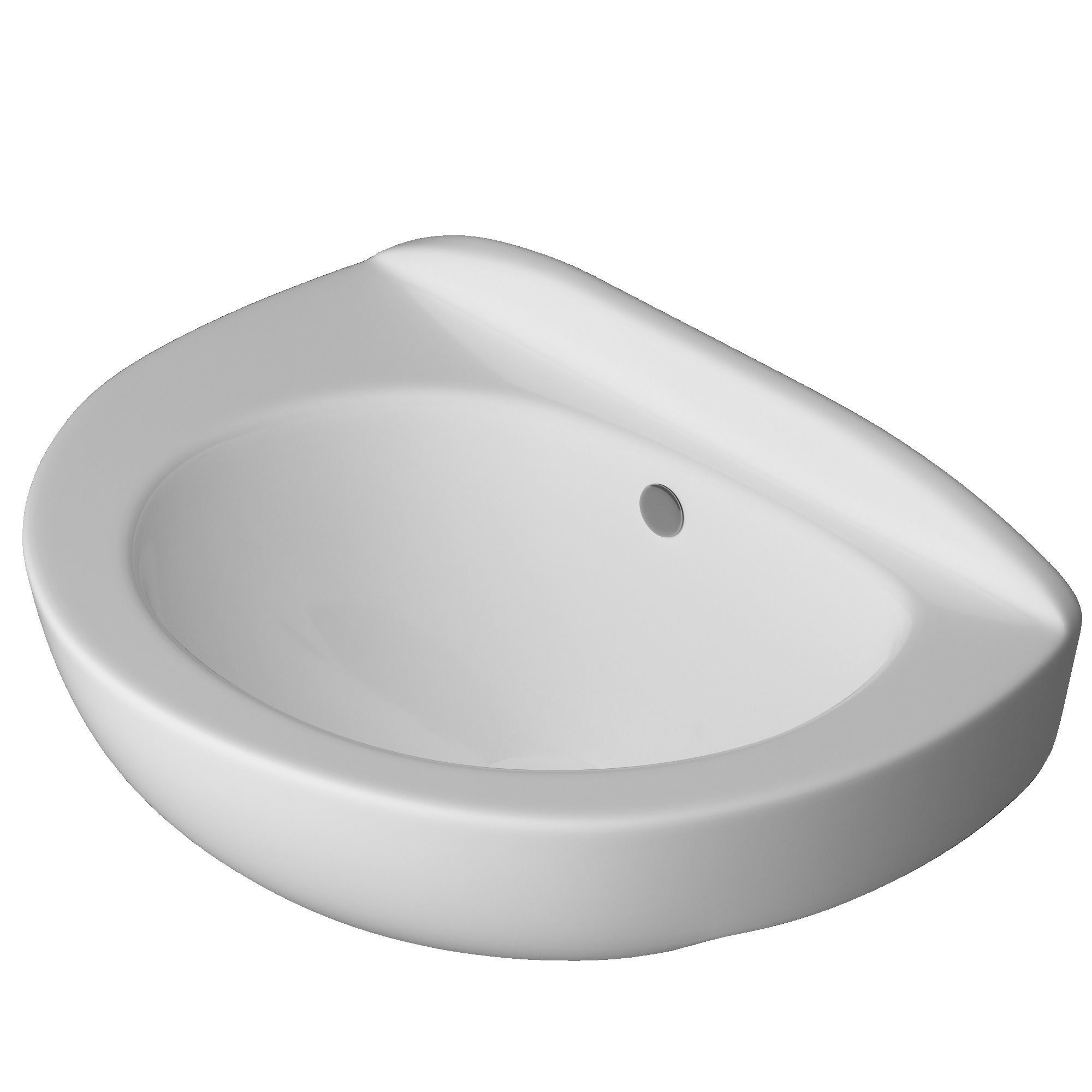 Wall Hung Half Round Wash Basin 3D model Modeled in 3ds max 3D model_3