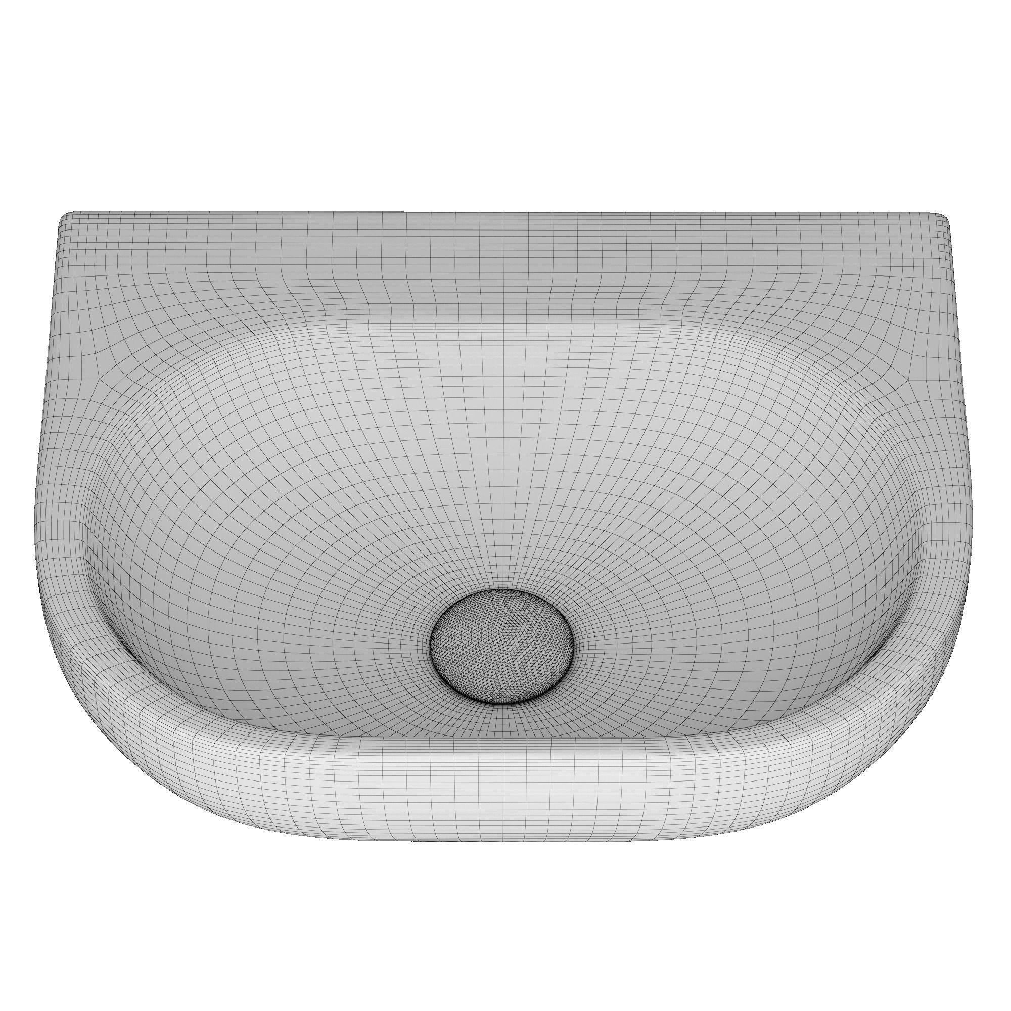 Wall Hung Rectangle Wash Basin 3D model Modeled in 3ds max 3D model_9