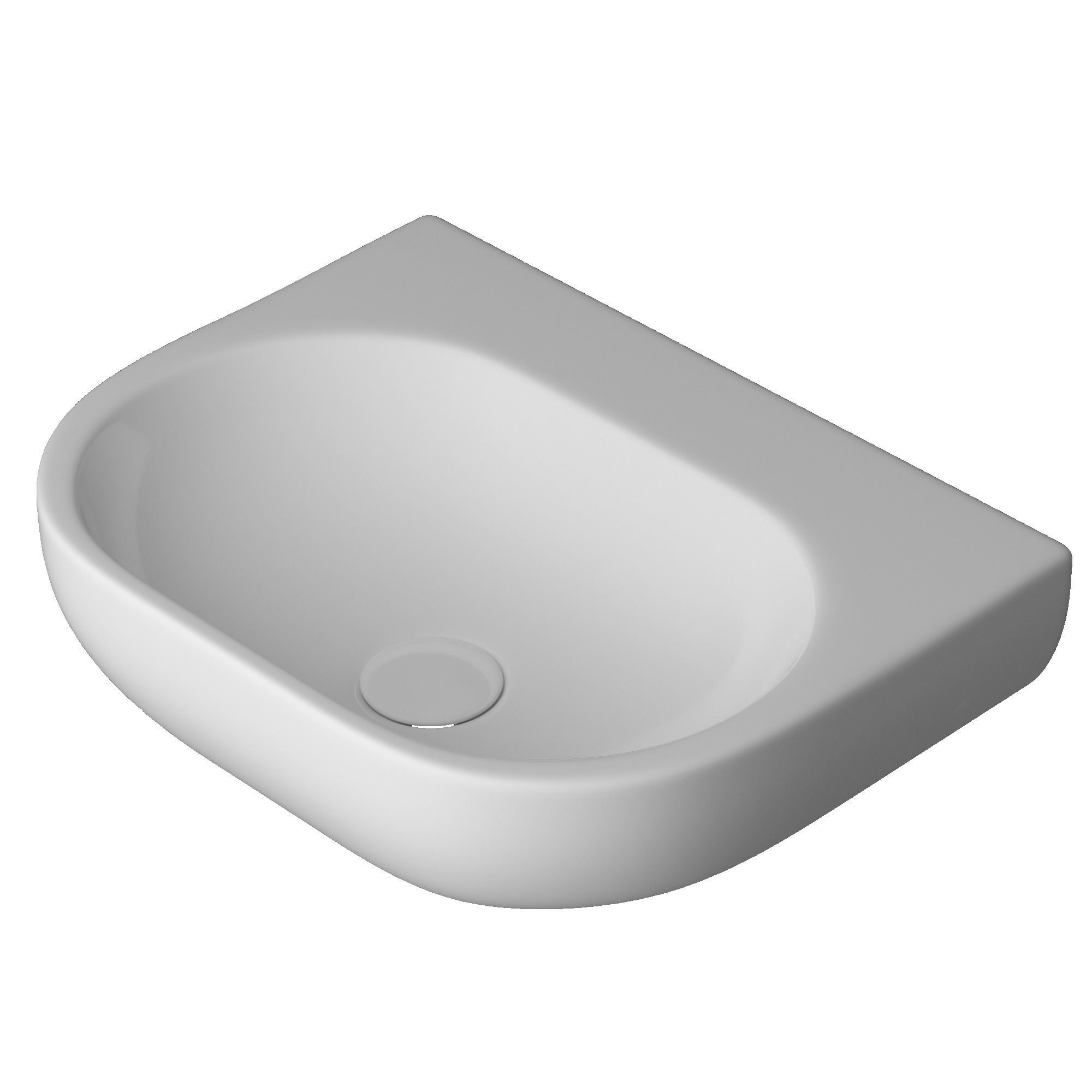 Wall Hung Rectangle Wash Basin 3D model Modeled in 3ds max 3D model_3