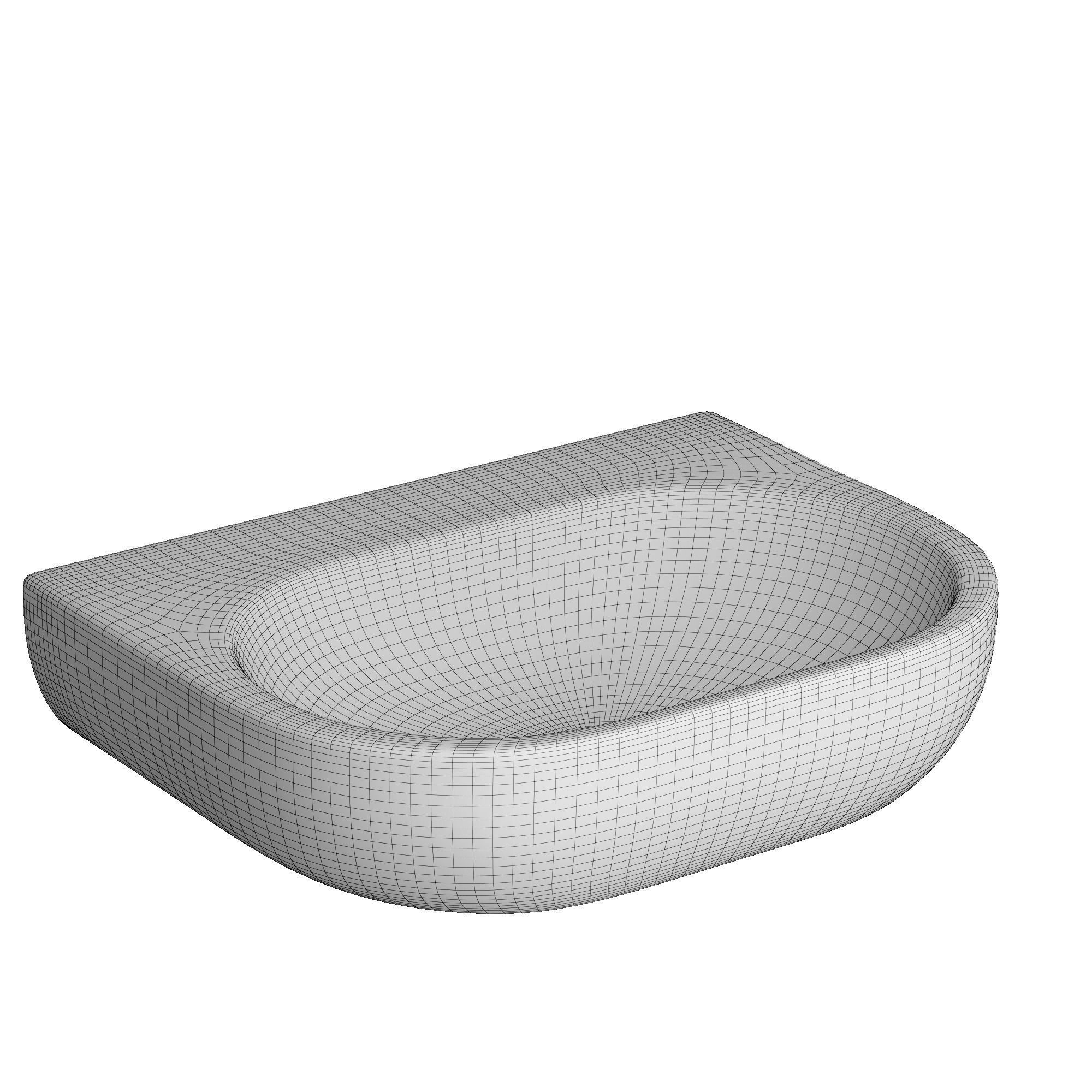Wall Hung Rectangle Wash Basin 3D model Modeled in 3ds max 3D model_6