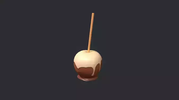 Dripping Chocolate Apple Low-poly 3D model