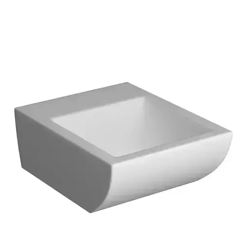 Wall Hung Square Wash Basin 3D model Modeled in 3ds max 