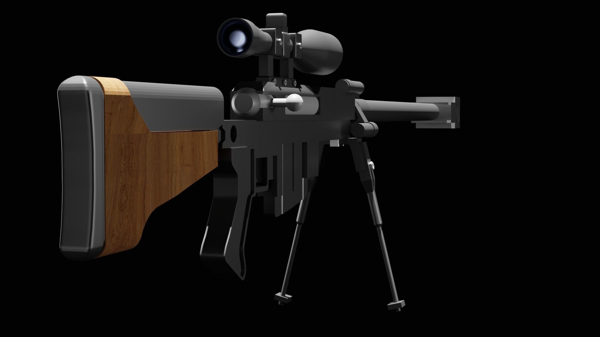 Hecate 2 sniper rifle Free low-poly 3D model_5