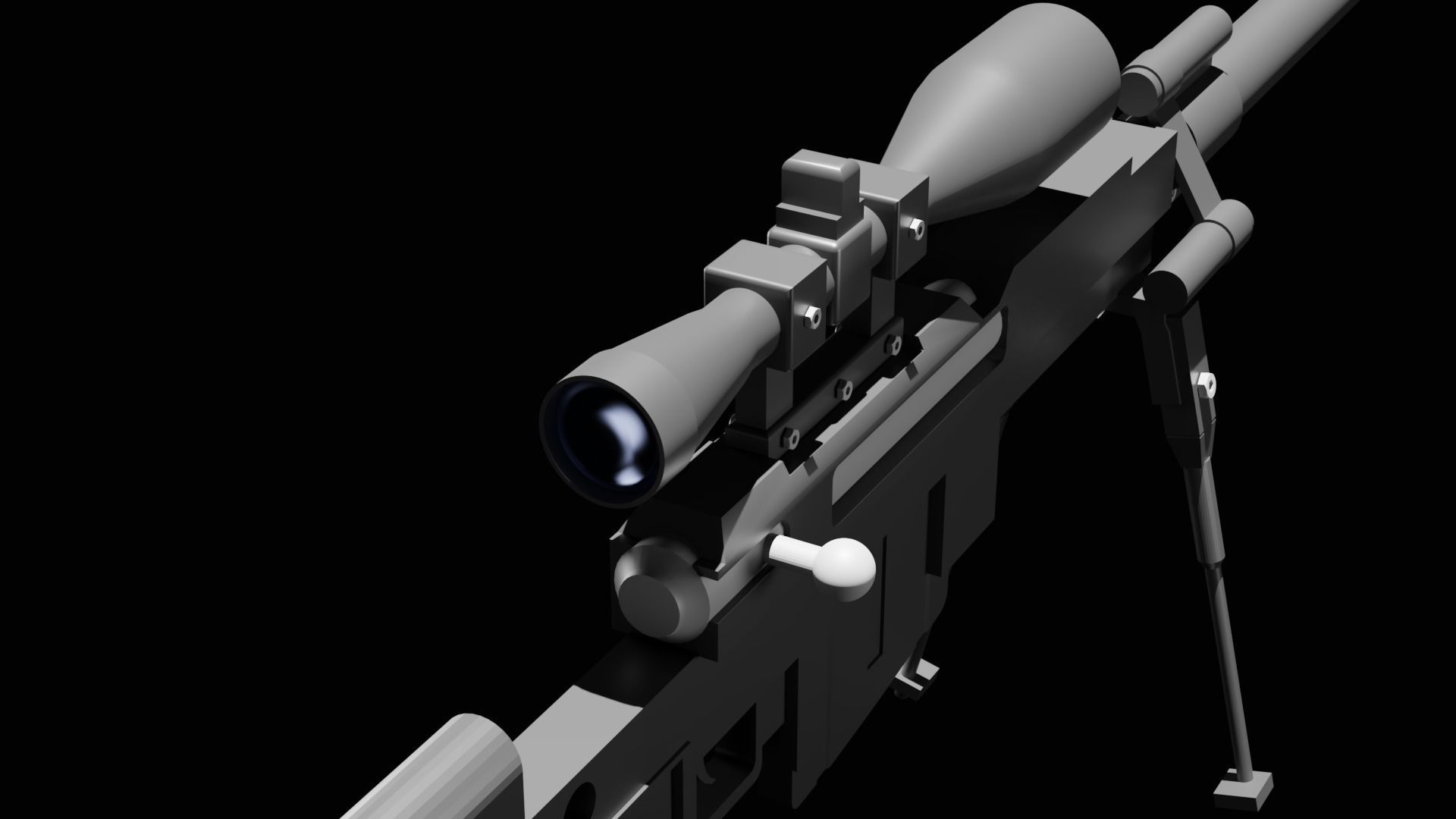 Hecate 2 sniper rifle Free low-poly 3D model_4