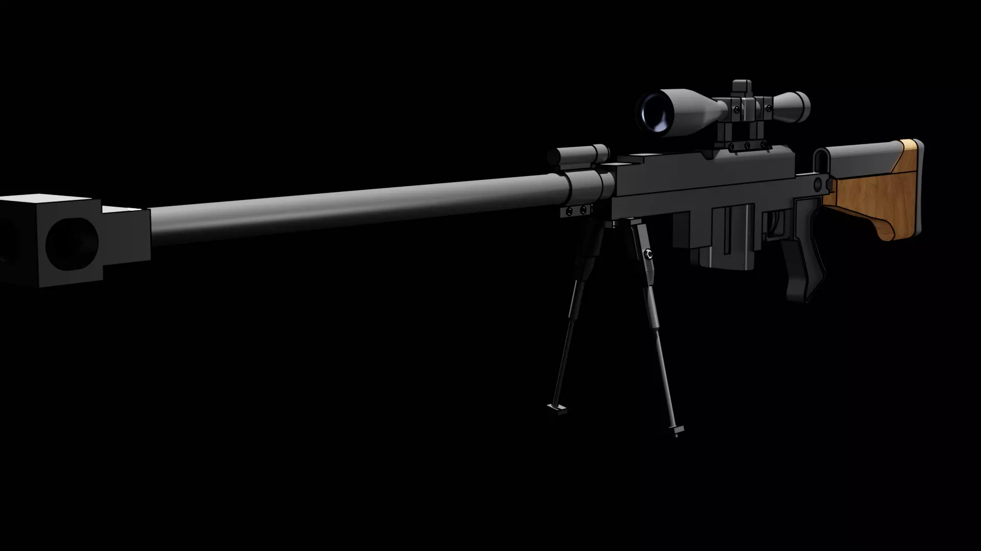 Hecate 2 sniper rifle Free low-poly 3D model_0