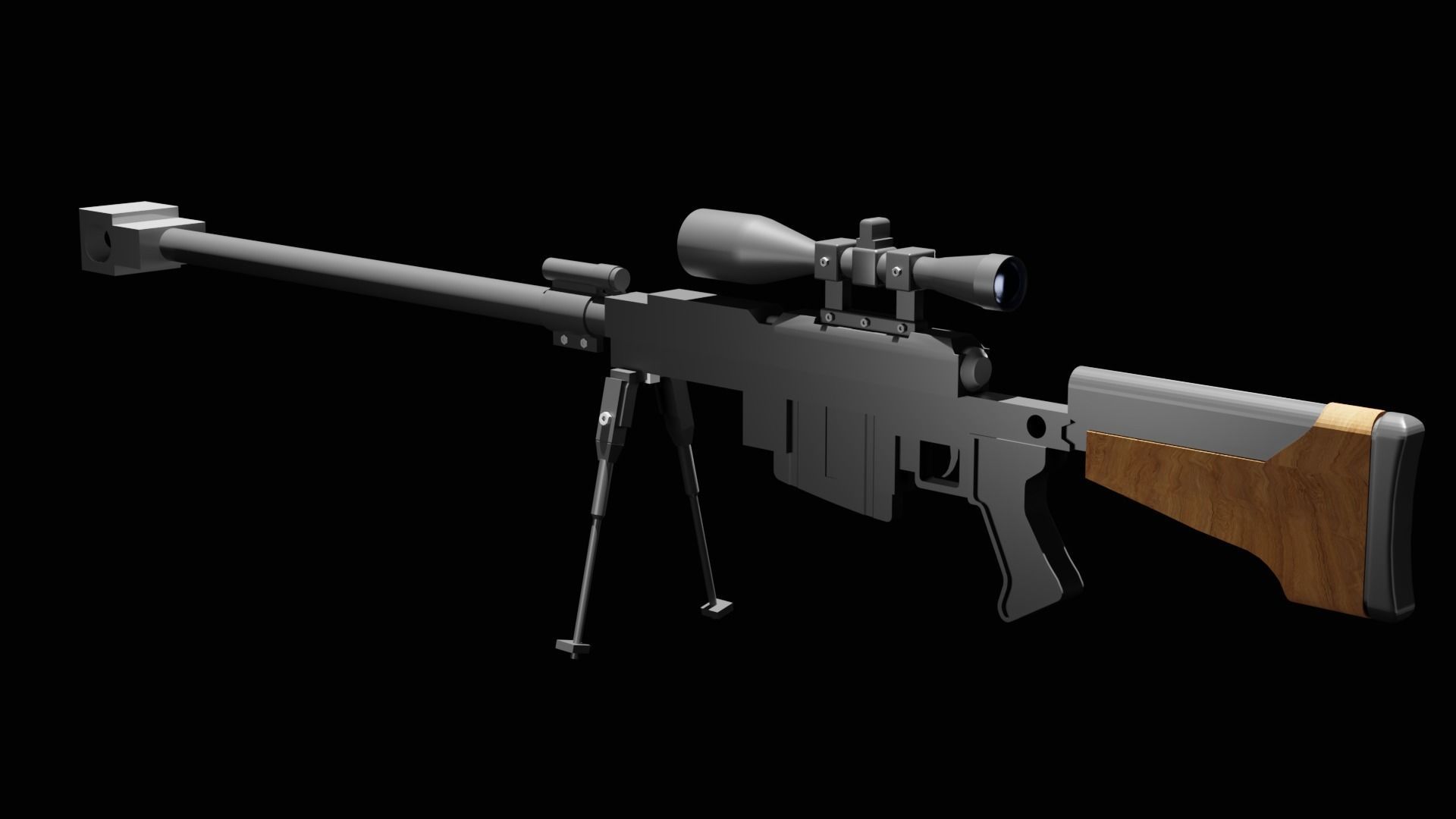 Hecate 2 sniper rifle Free low-poly 3D model_6