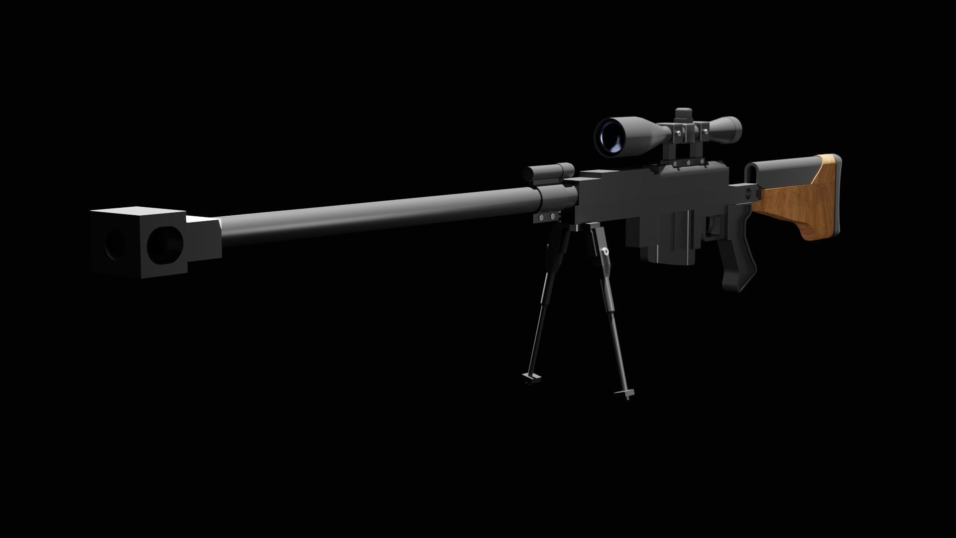 Hecate 2 sniper rifle Free low-poly 3D model_1