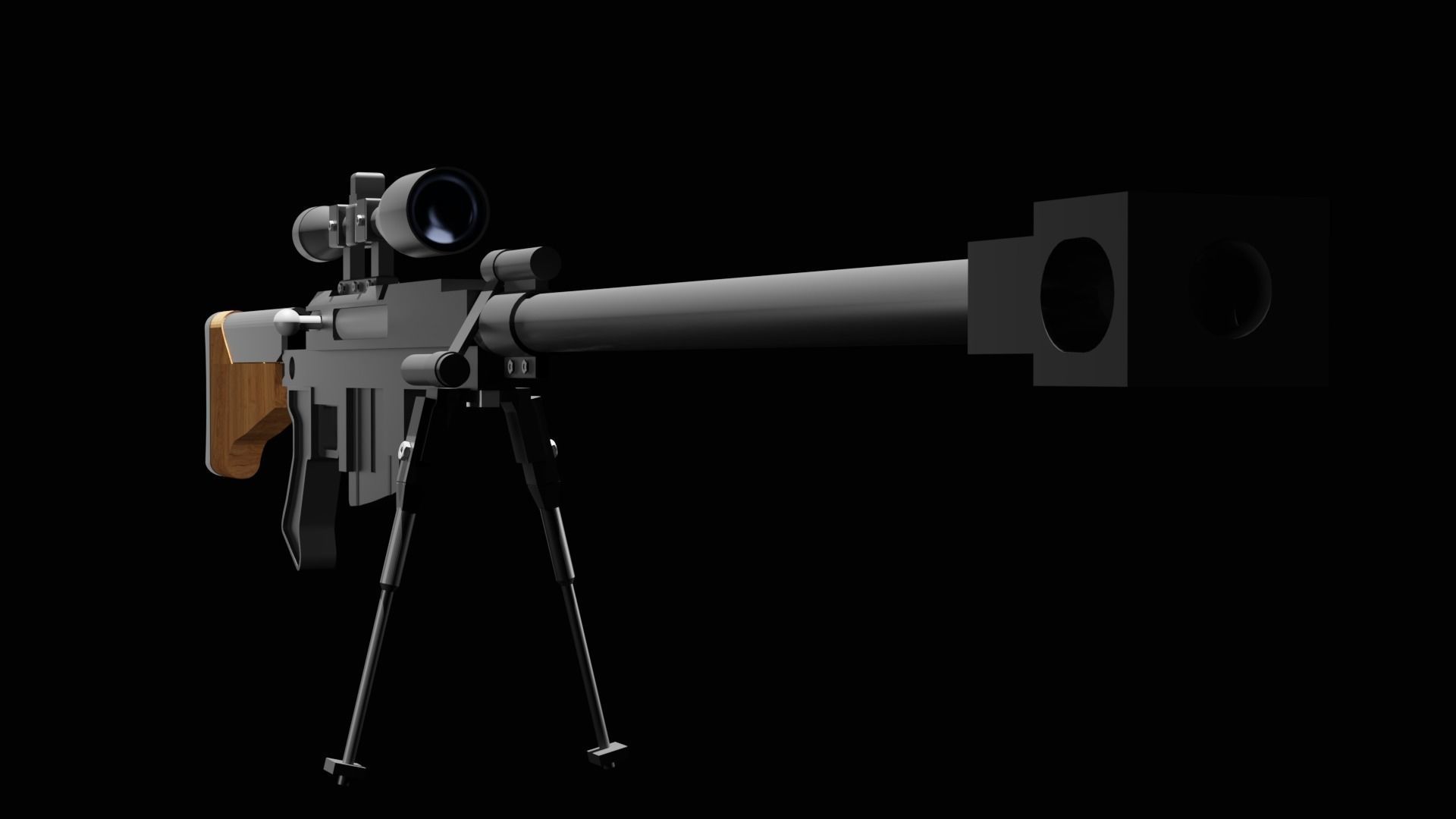 Hecate 2 sniper rifle Free low-poly 3D model_2