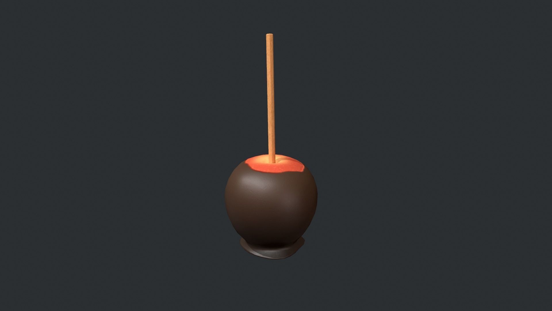 Dark Chocolate Red Apple Low-poly 3D model_4