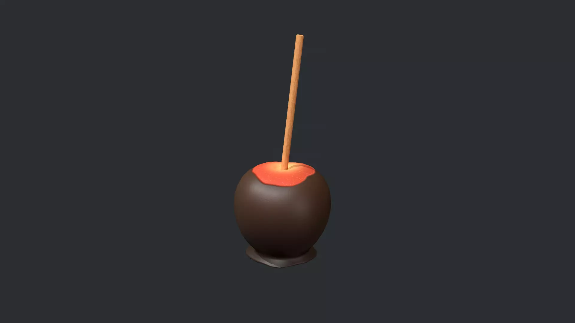 Dark Chocolate Red Apple Low-poly 3D model_0