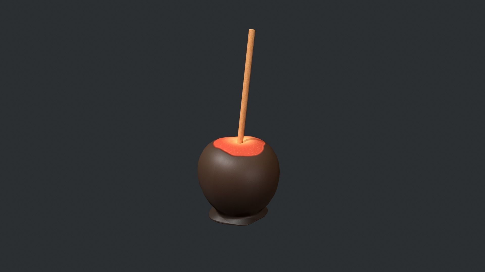 Dark Chocolate Red Apple Low-poly 3D model_5