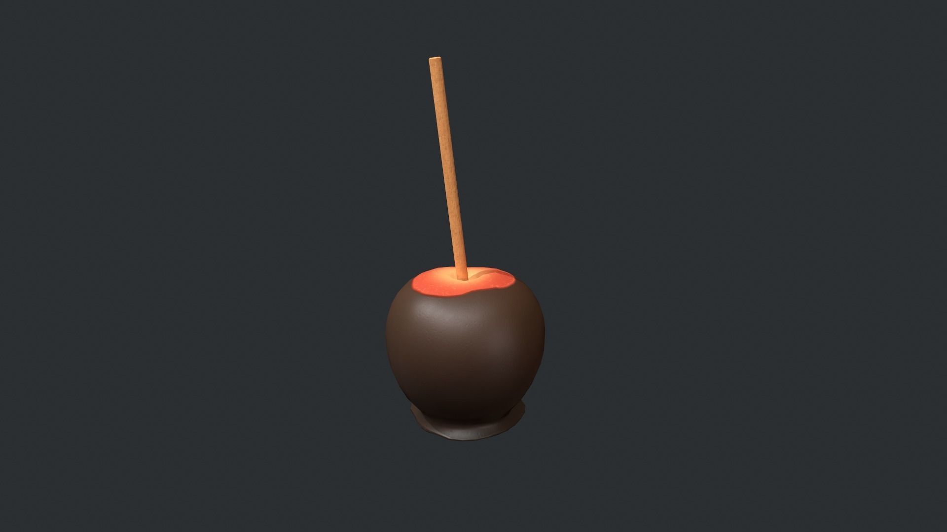 Dark Chocolate Red Apple Low-poly 3D model_3
