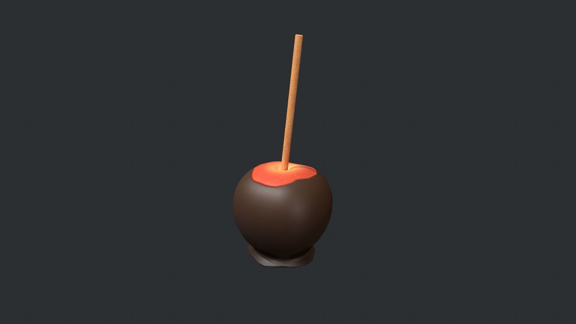 Dark Chocolate Red Apple Low-poly 3D model_6