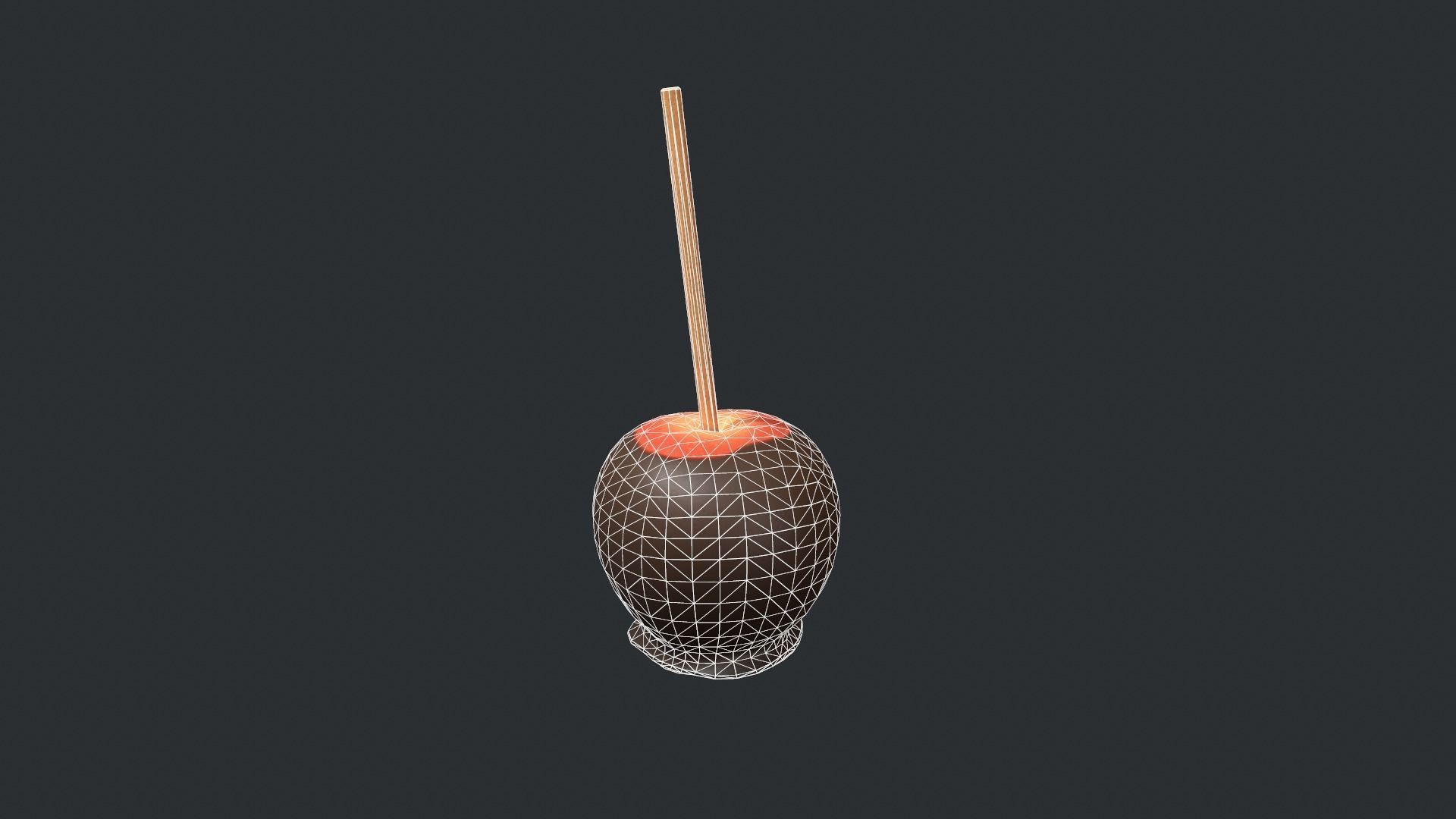 Dark Chocolate Red Apple Low-poly 3D model_14