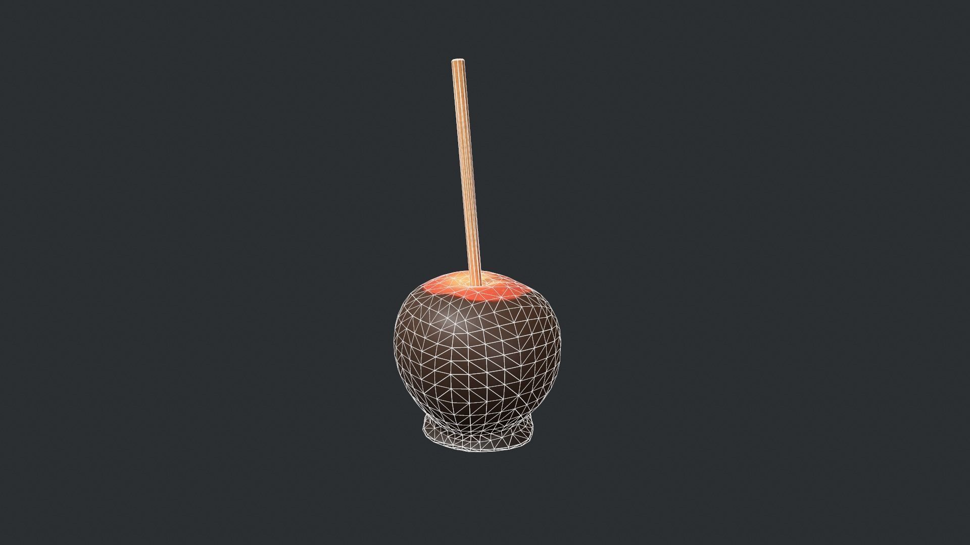 Dark Chocolate Red Apple Low-poly 3D model_10