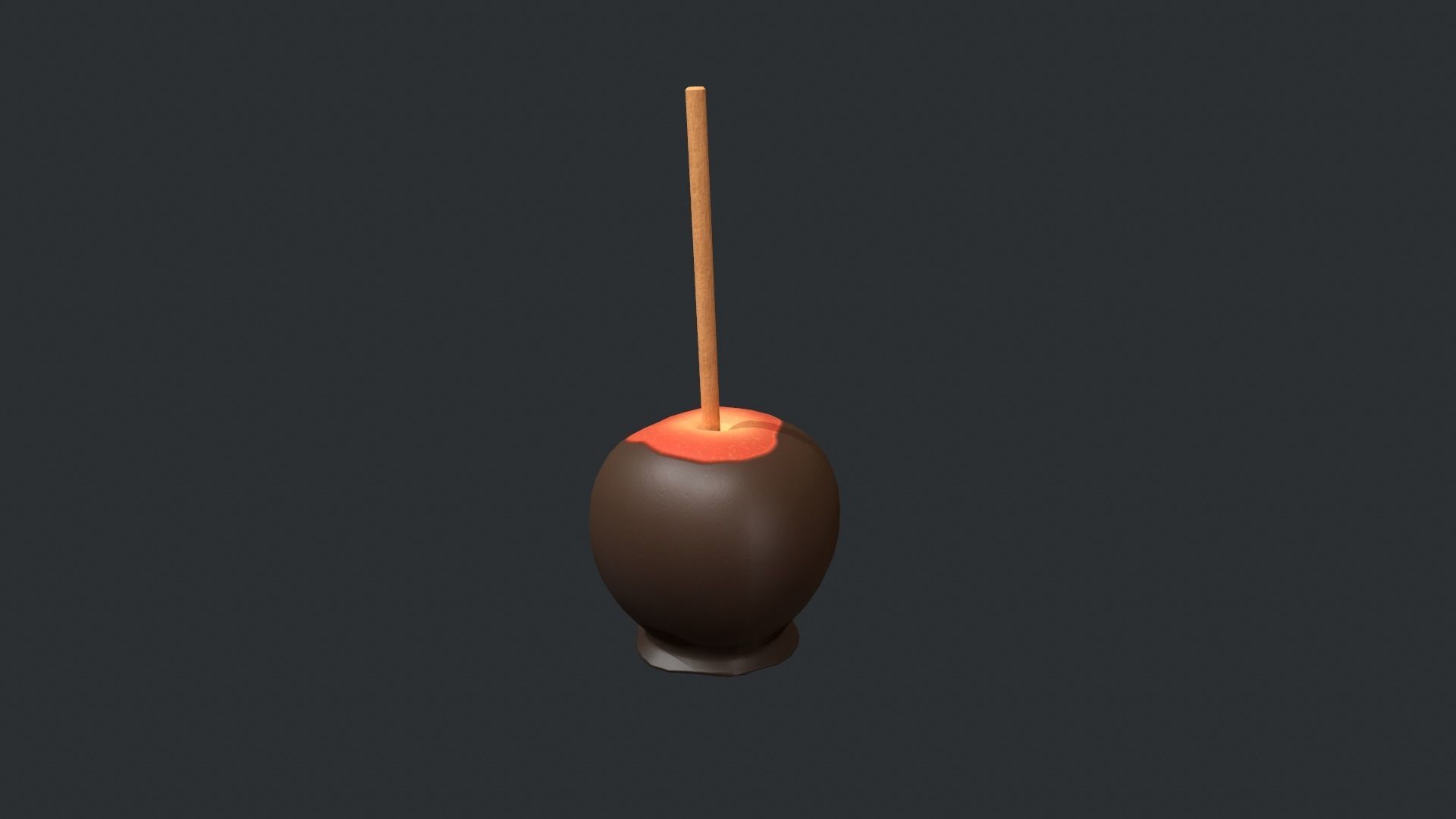 Dark Chocolate Red Apple Low-poly 3D model_2