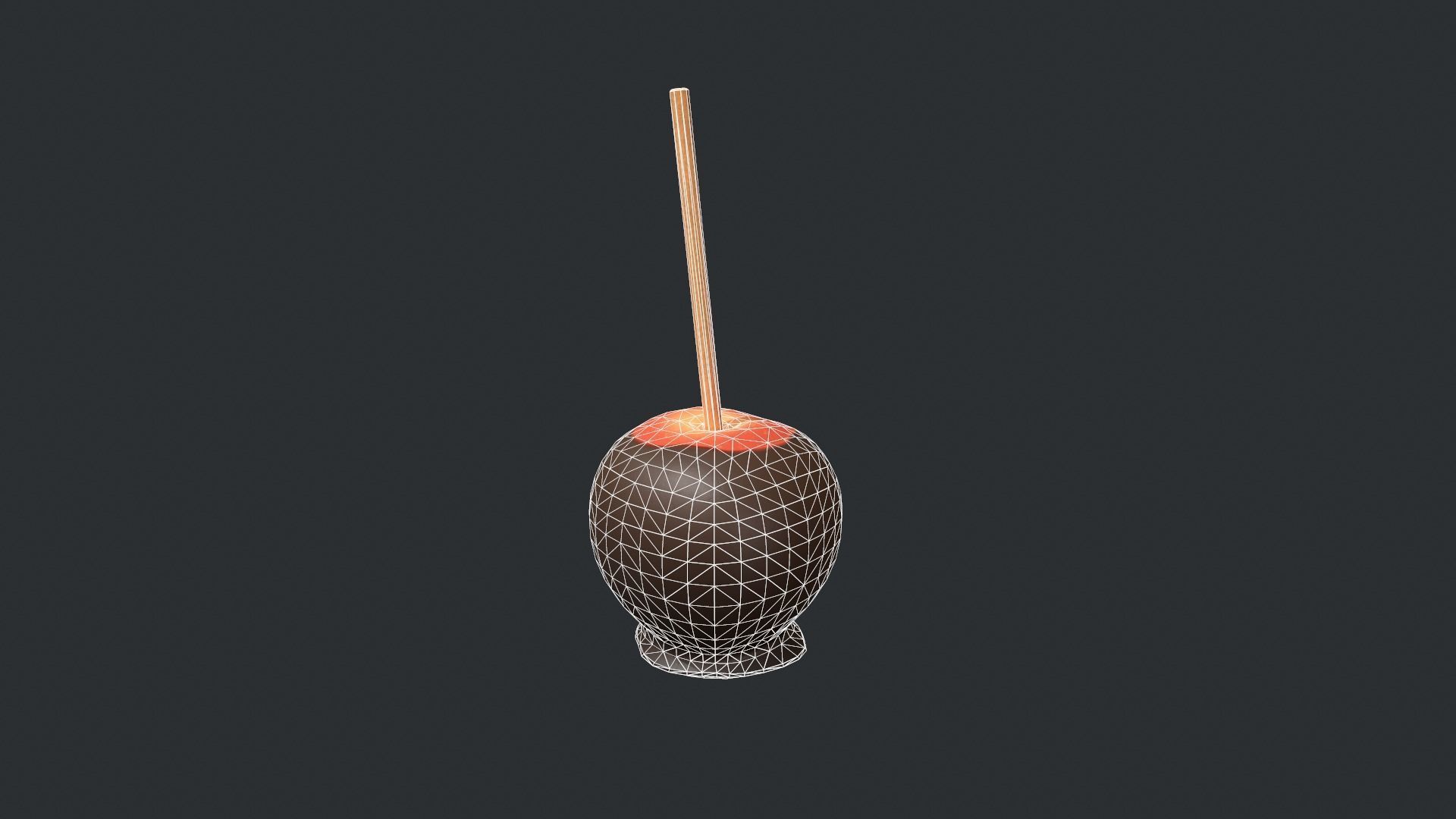 Dark Chocolate Red Apple Low-poly 3D model_15