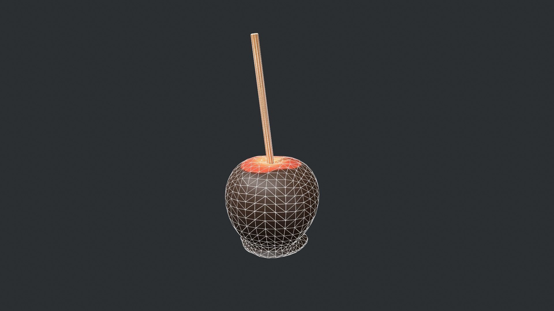 Dark Chocolate Red Apple Low-poly 3D model_9